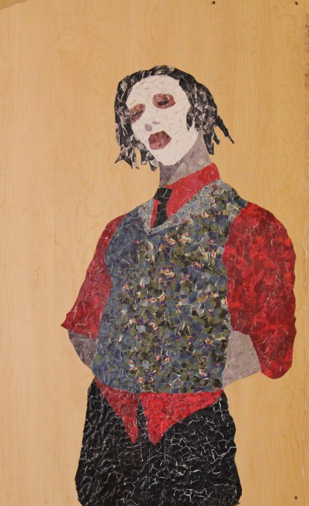 M. Manson, Collage, 38"x24", 2009, A study of Marilyn Manson.  